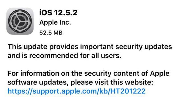 可克达拉苹果手机维修分享iOS12.5.2发布，建议所有老苹果用户安装 